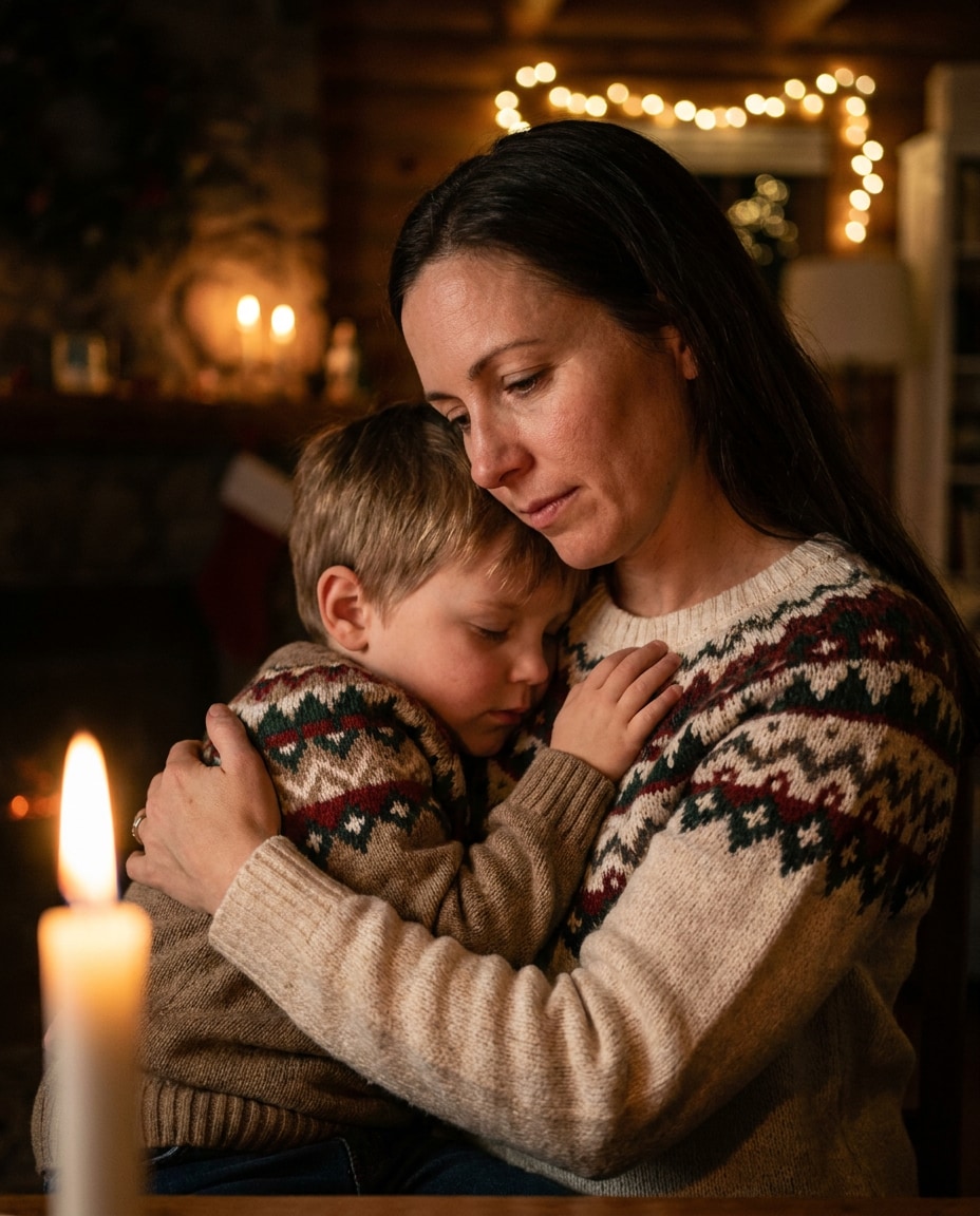 candlelit night hug photo