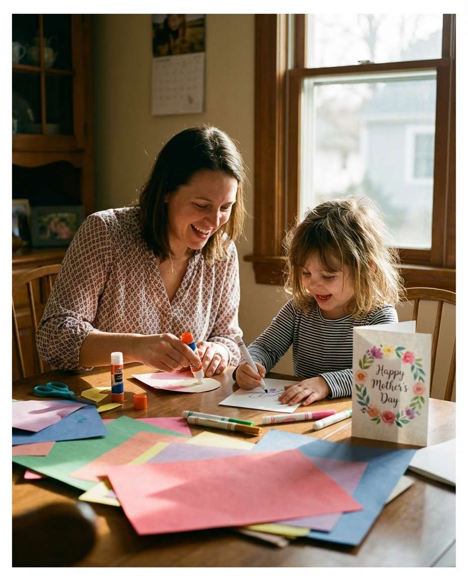 mom and daughter craft photo