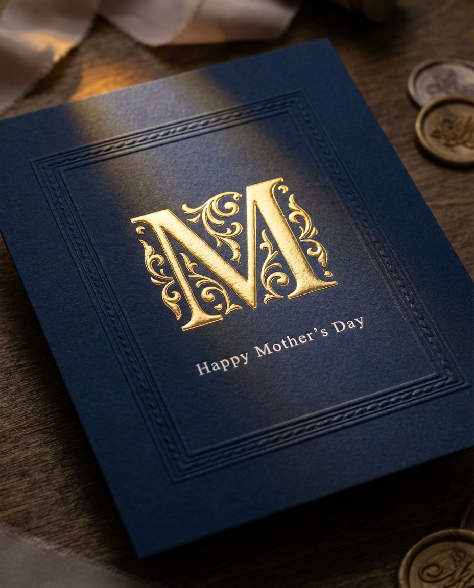 gold foil monogram photo