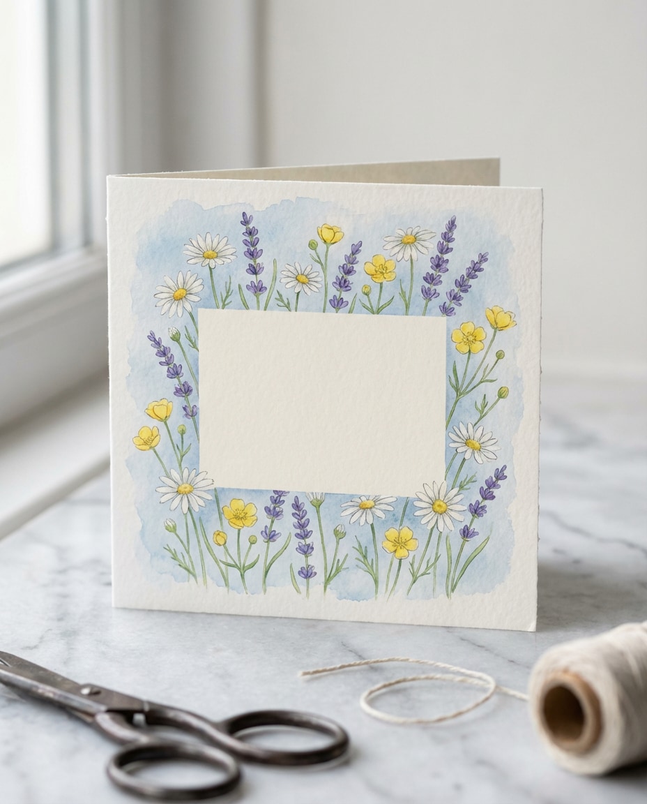 wildflower meadow frame photo