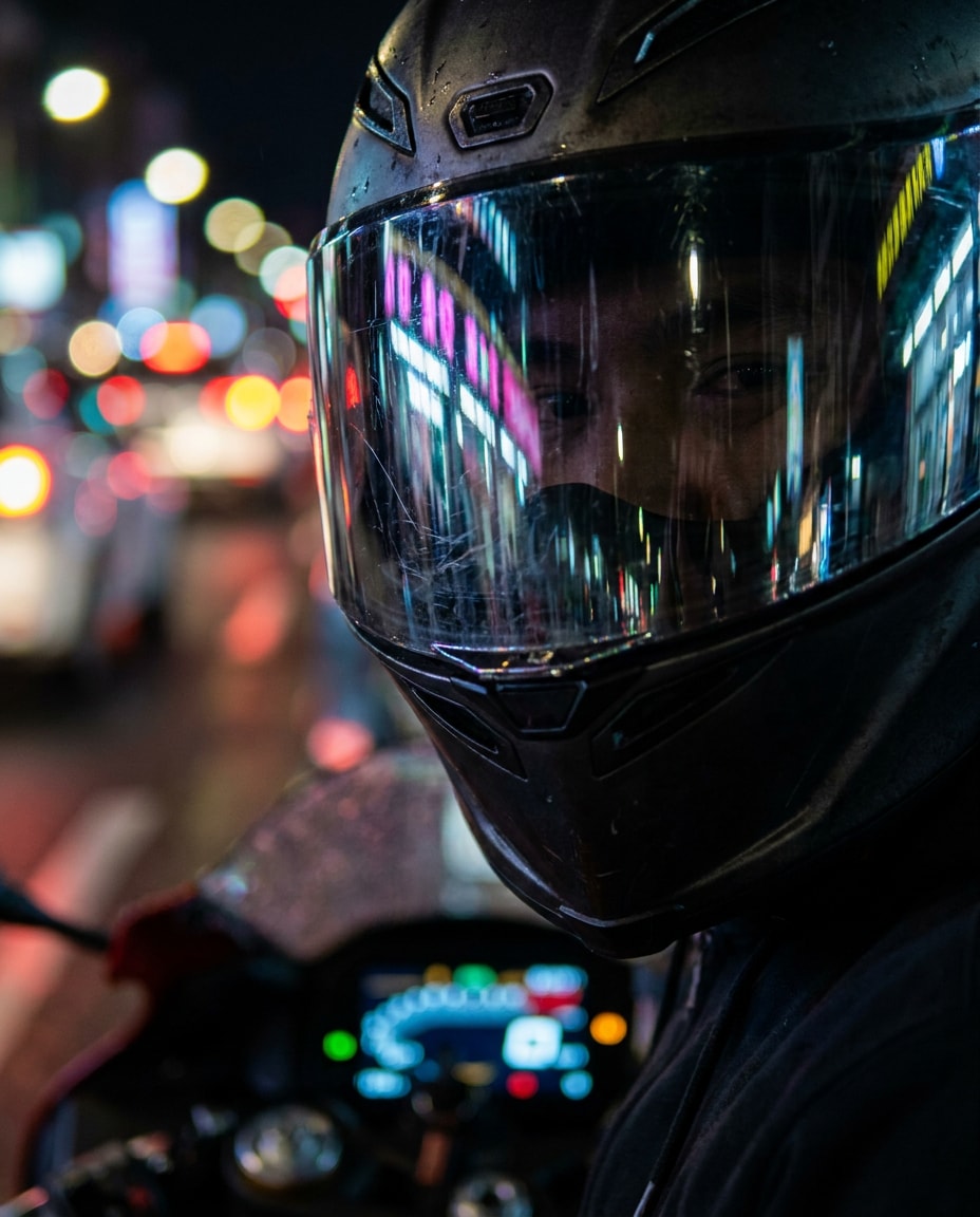 visor reflection closeup photo