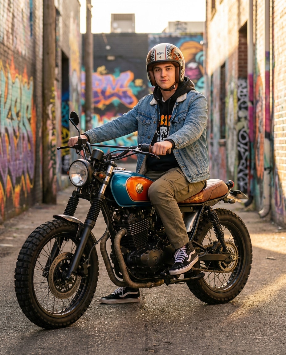 streetwear alley portrait photo