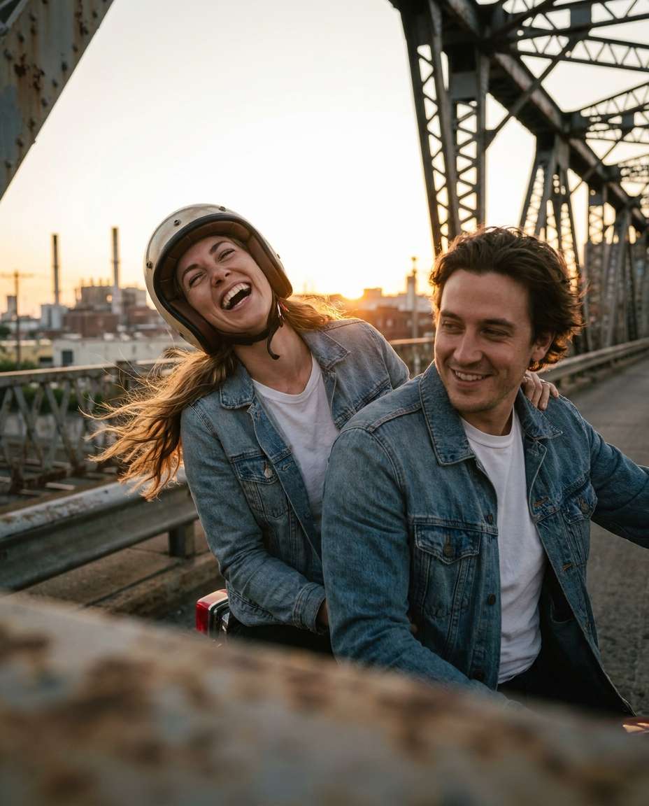 passenger laughing shot photo