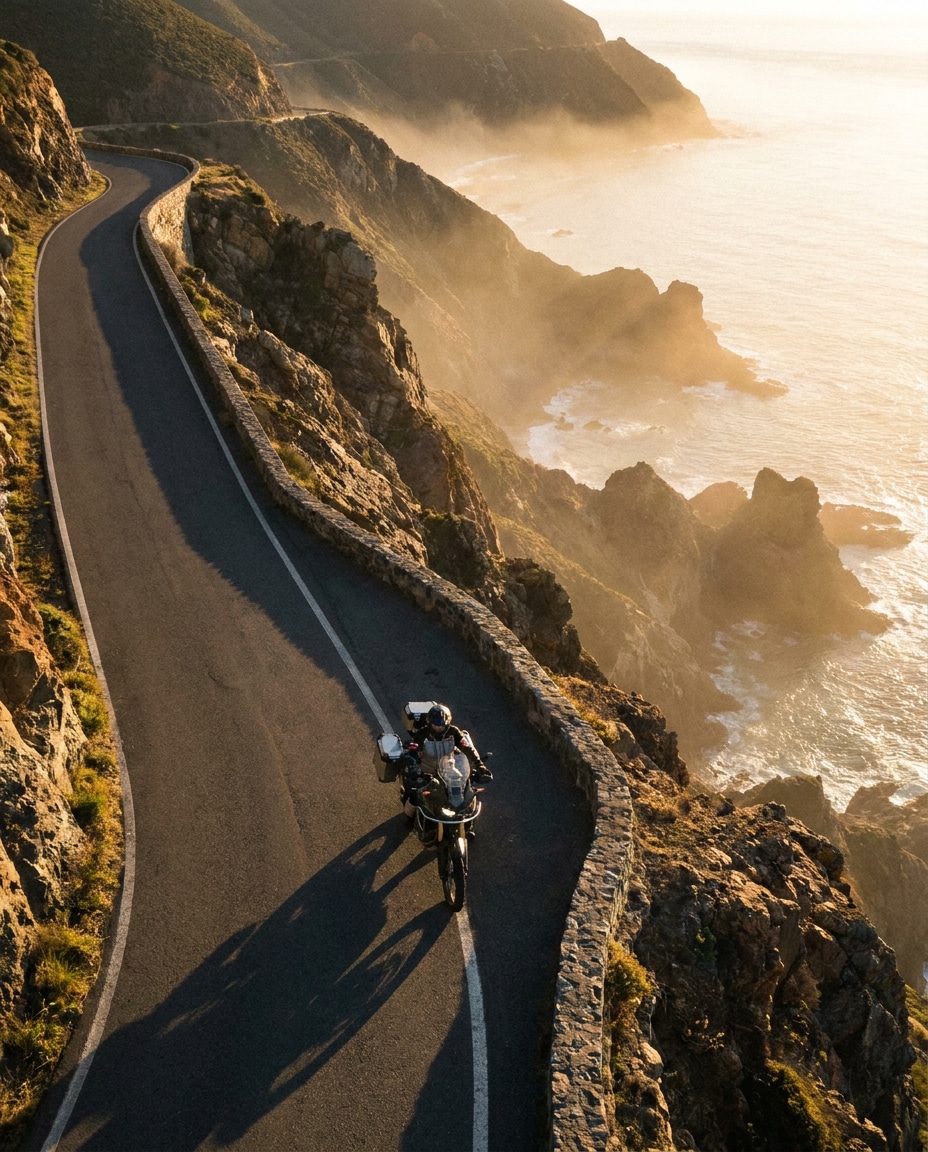 overhead cliff road photo