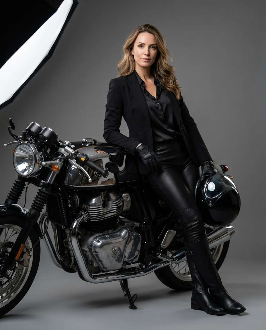studio fashion with bike photo