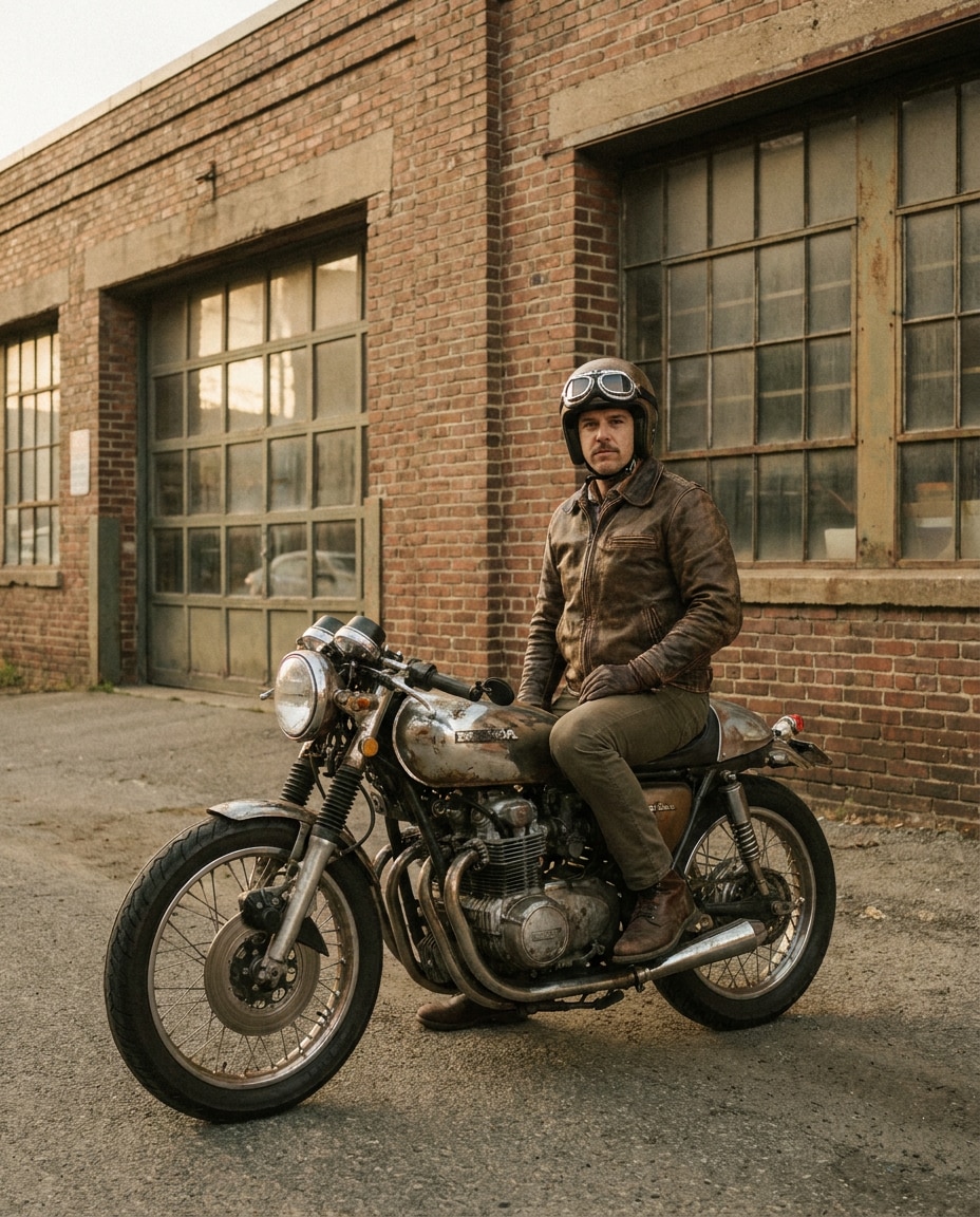 vintage cafe racer film photo