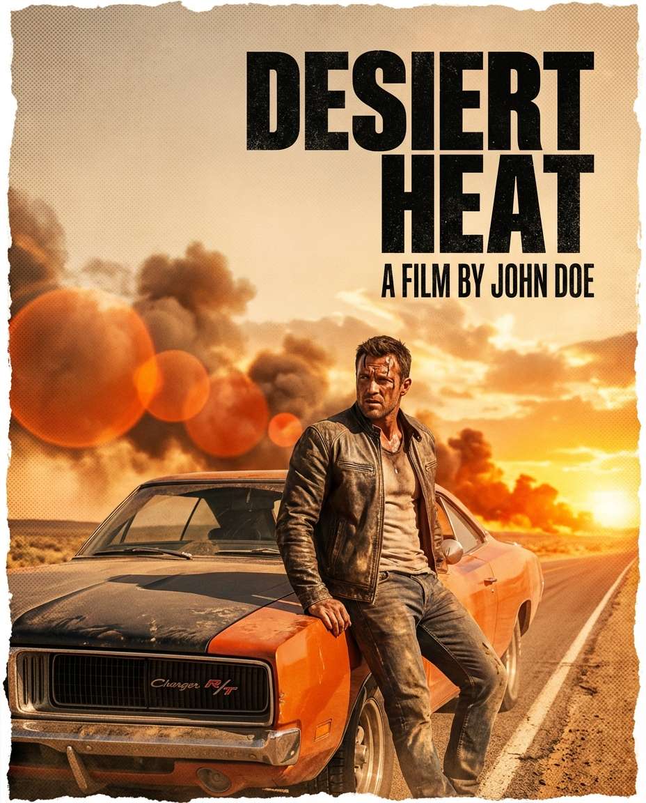 retro grindhouse action photo