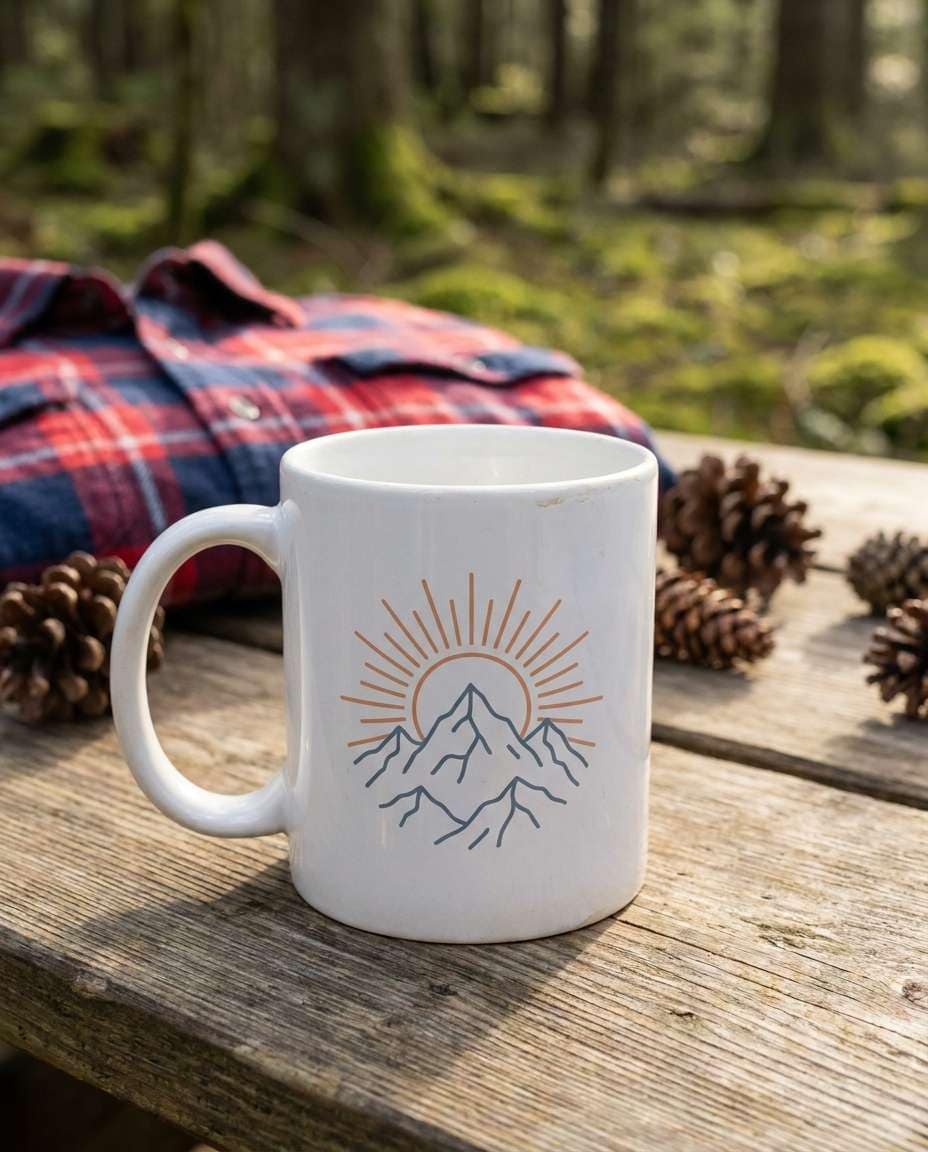 mountain sunrise scene photo