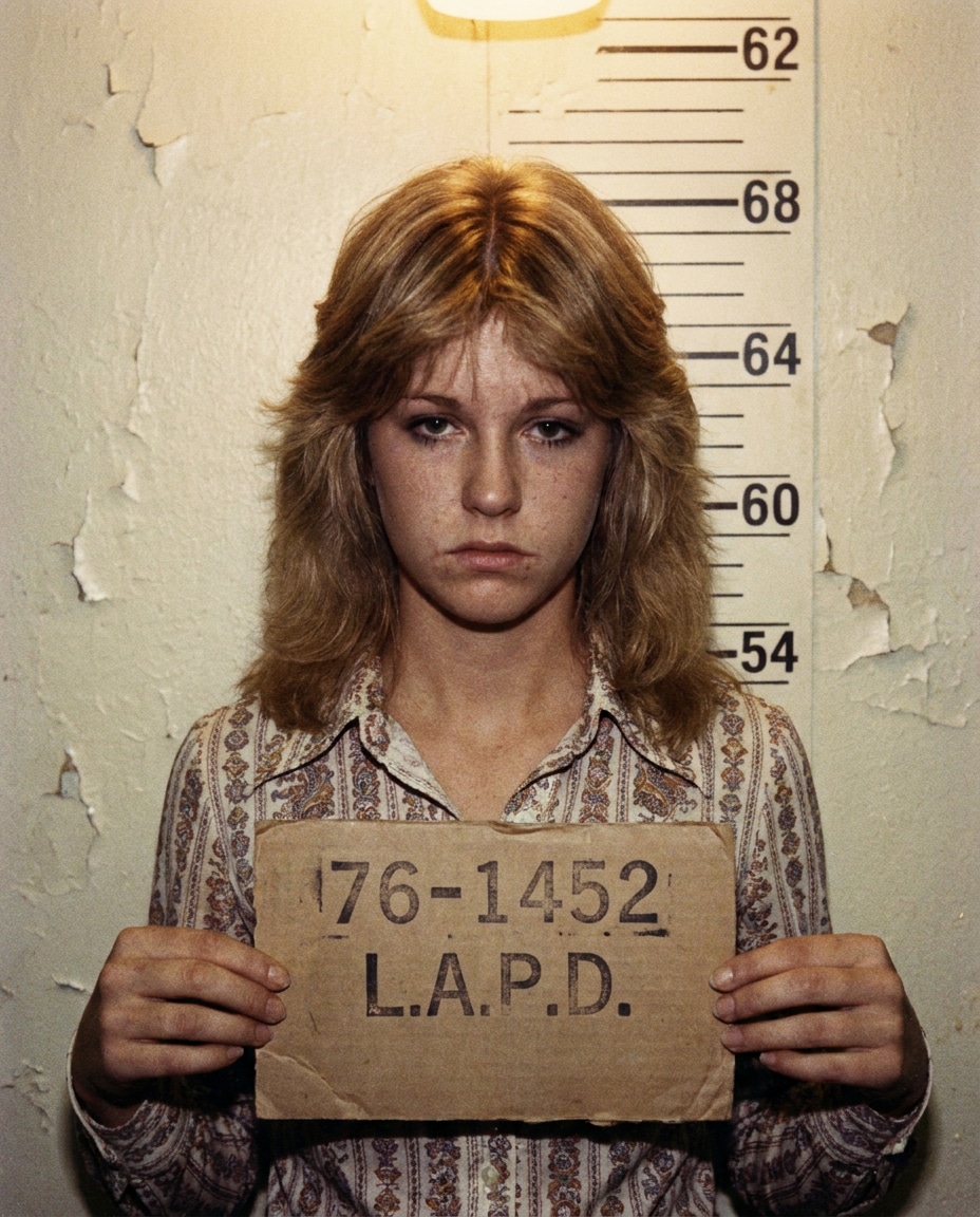 70s film grain booking photo