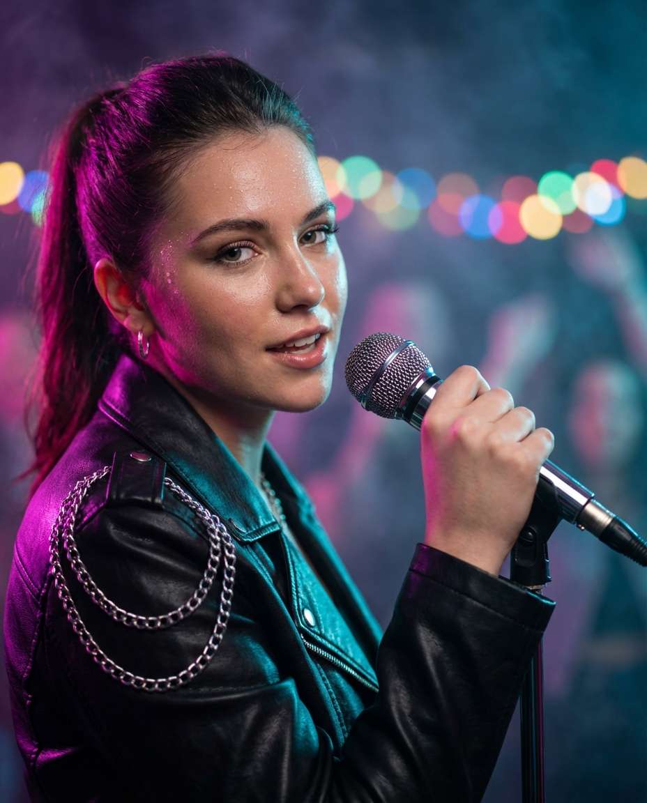 neon stage closeup photo