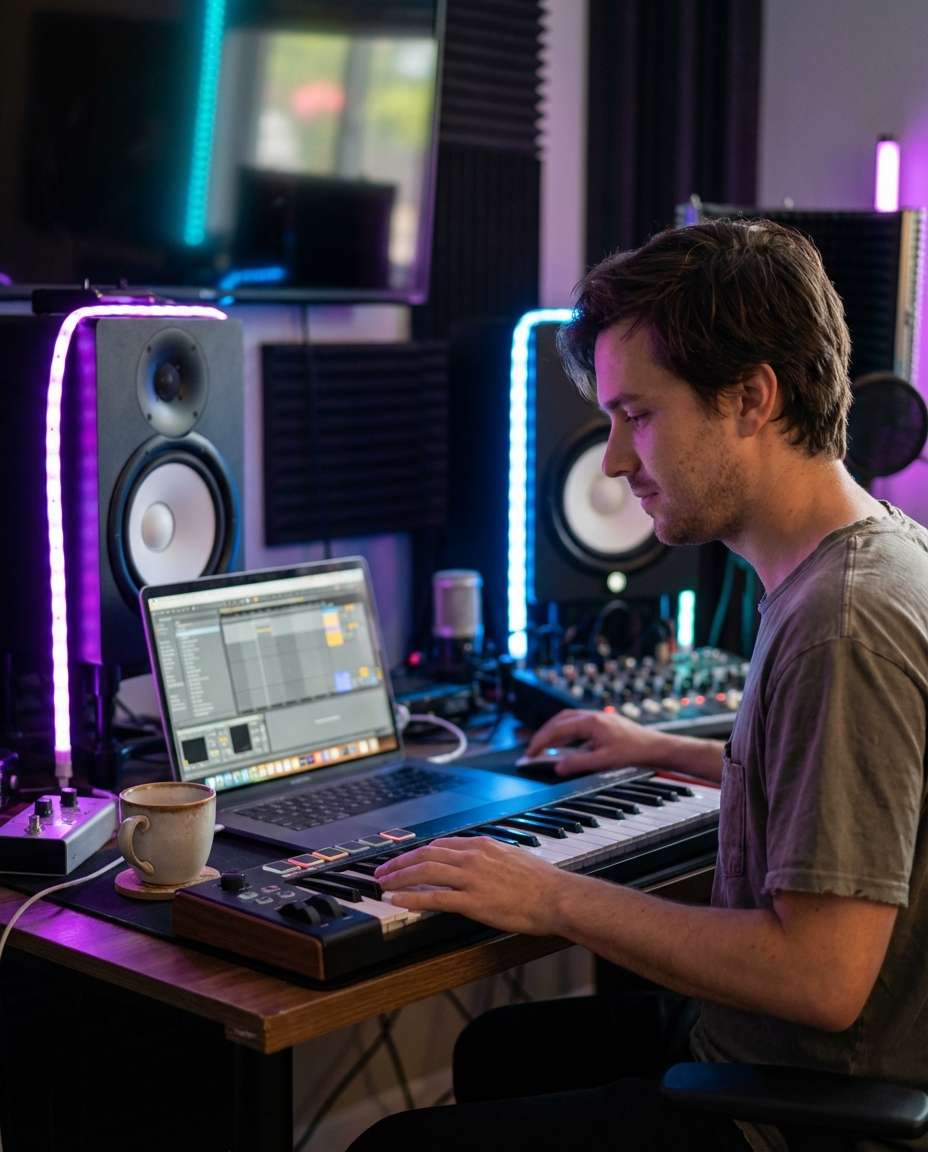 producer desk setup photo