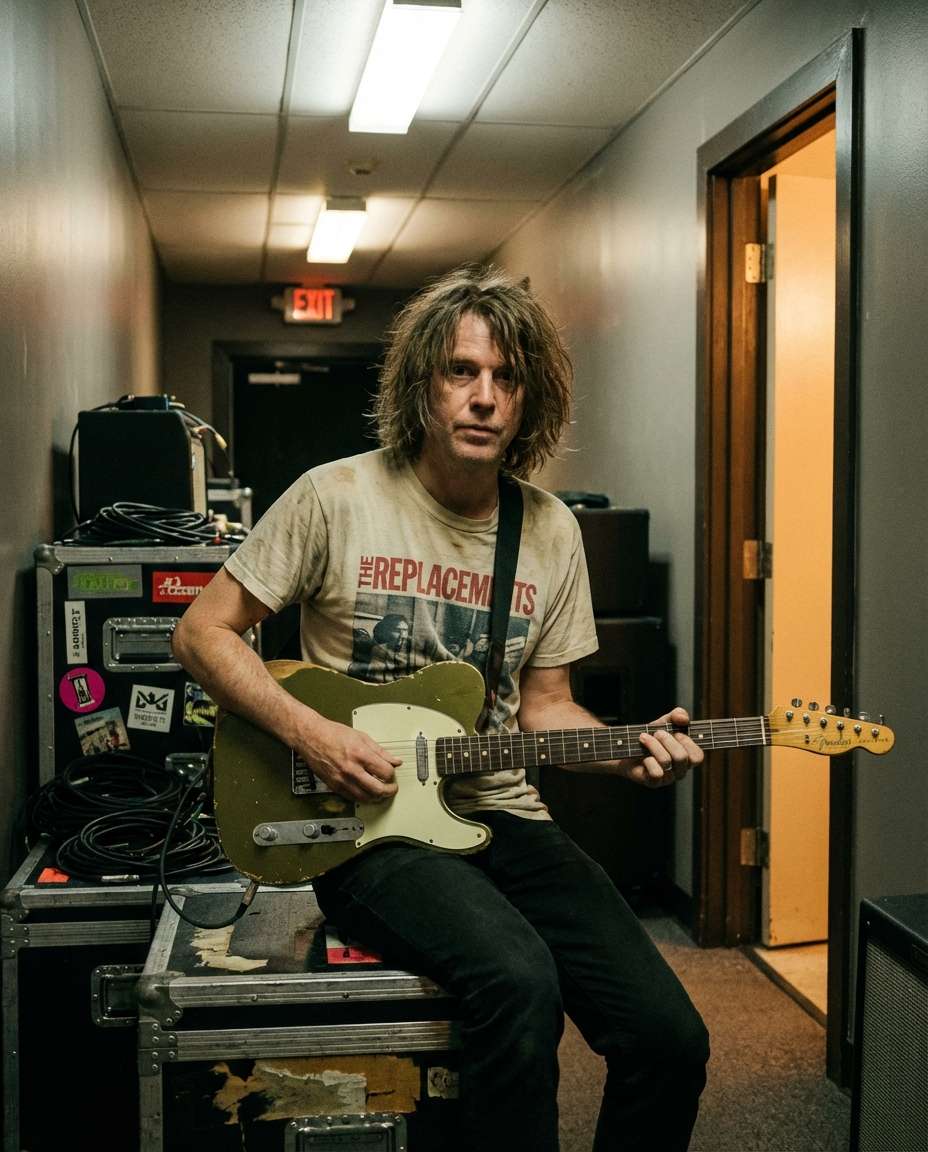 indie band backstage photo