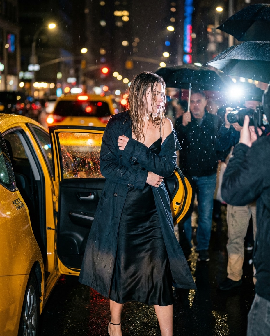 rainy taxi moment photo