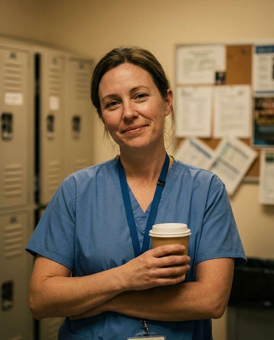 break room candid photo