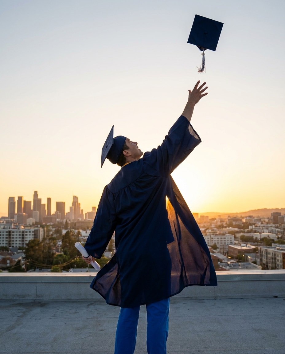 cap toss skyline photo
