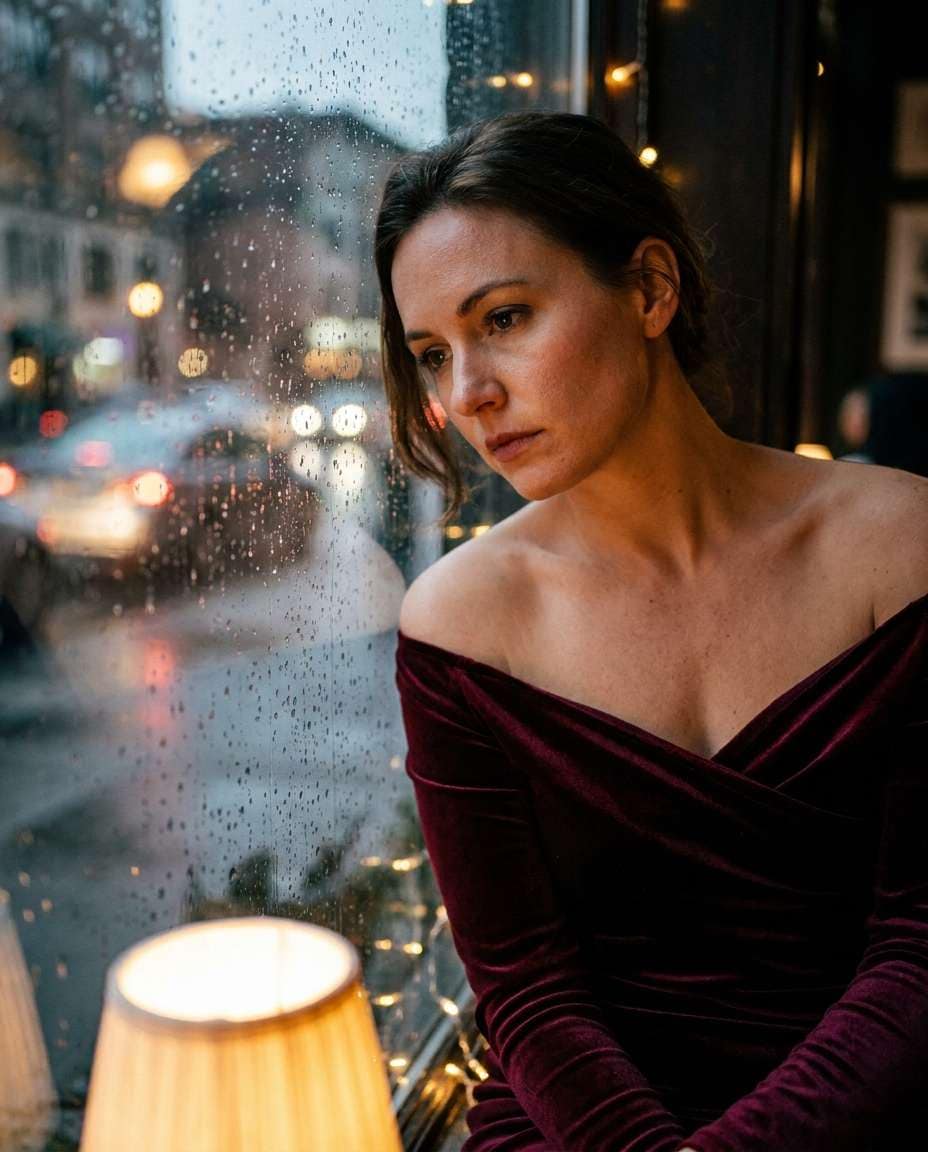 rainy window reflection photo