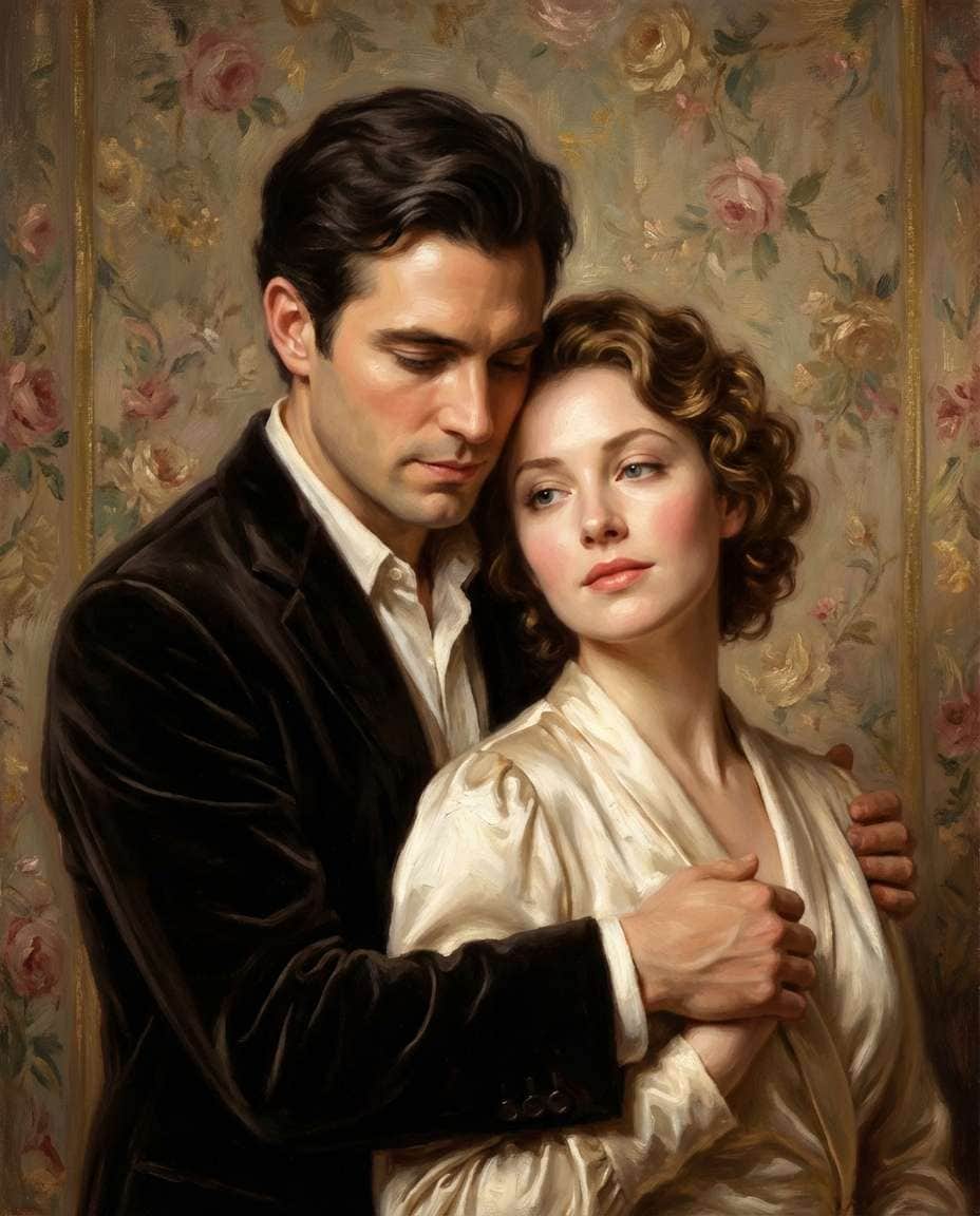 romantic couple canvas photo