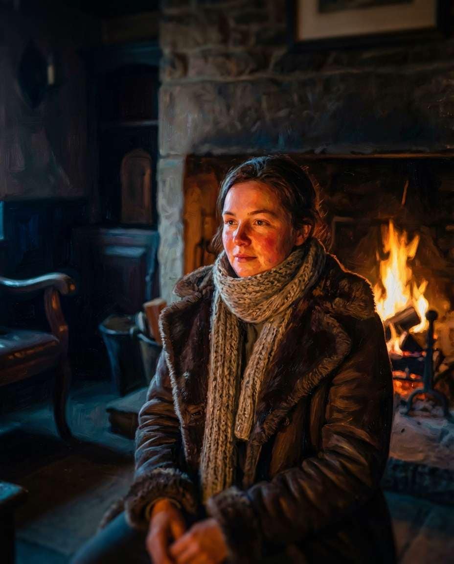 winter fur and firelight photo