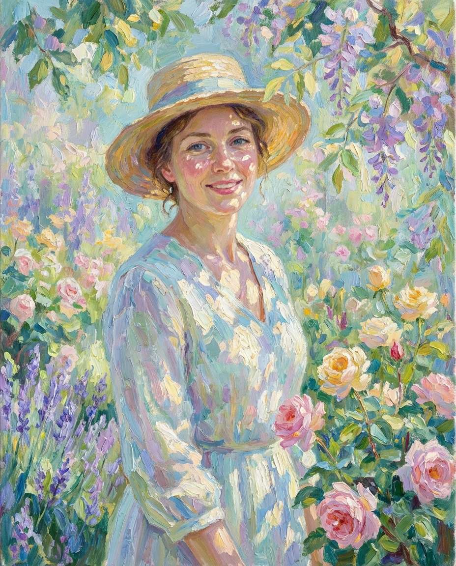 impressionist garden glow photo