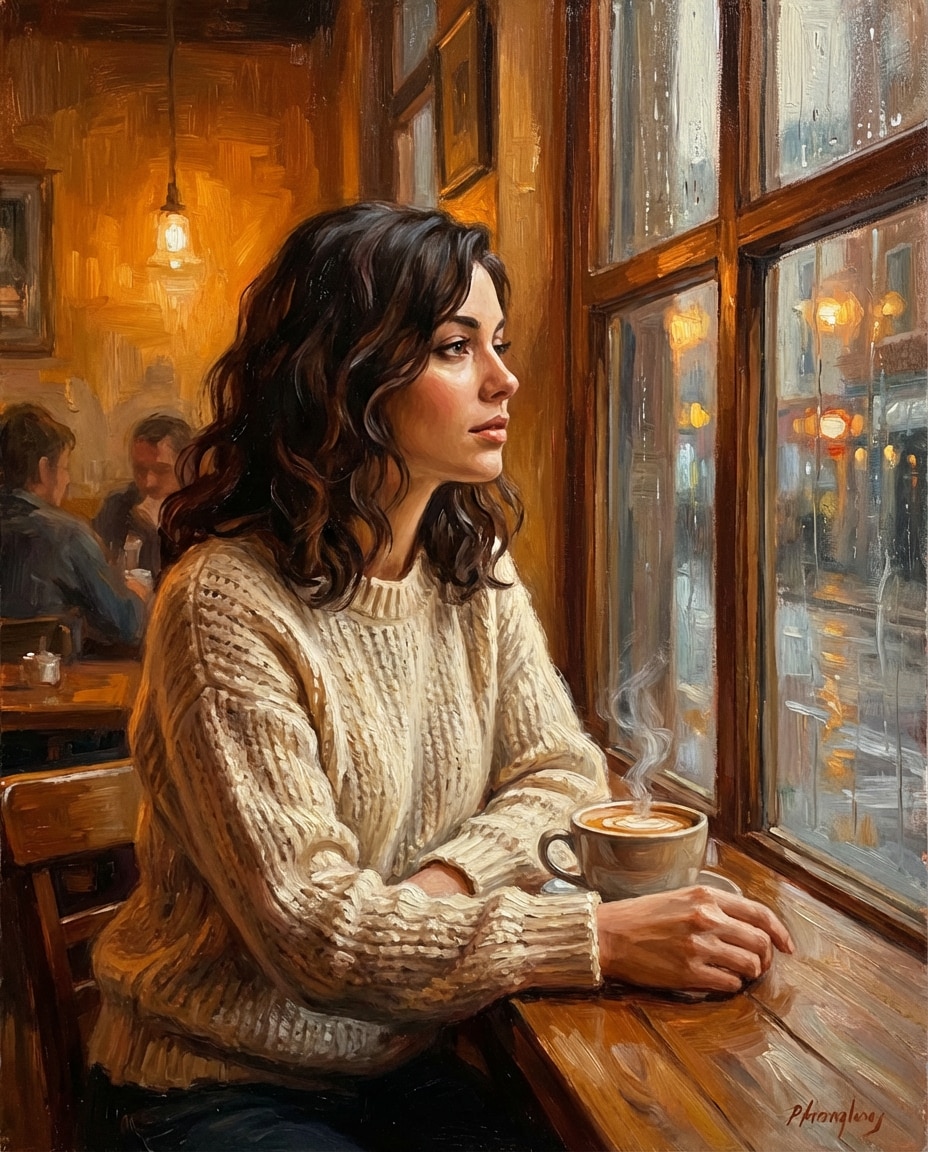 cozy cafe scene photo