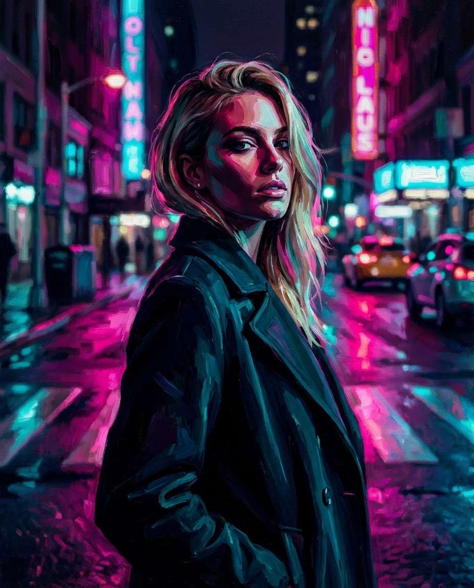 city night painterly photo