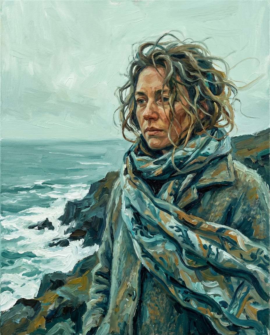 seaside wind portrait photo