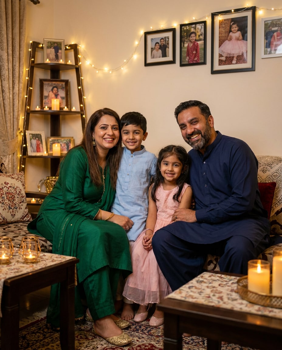 family festive matching photo