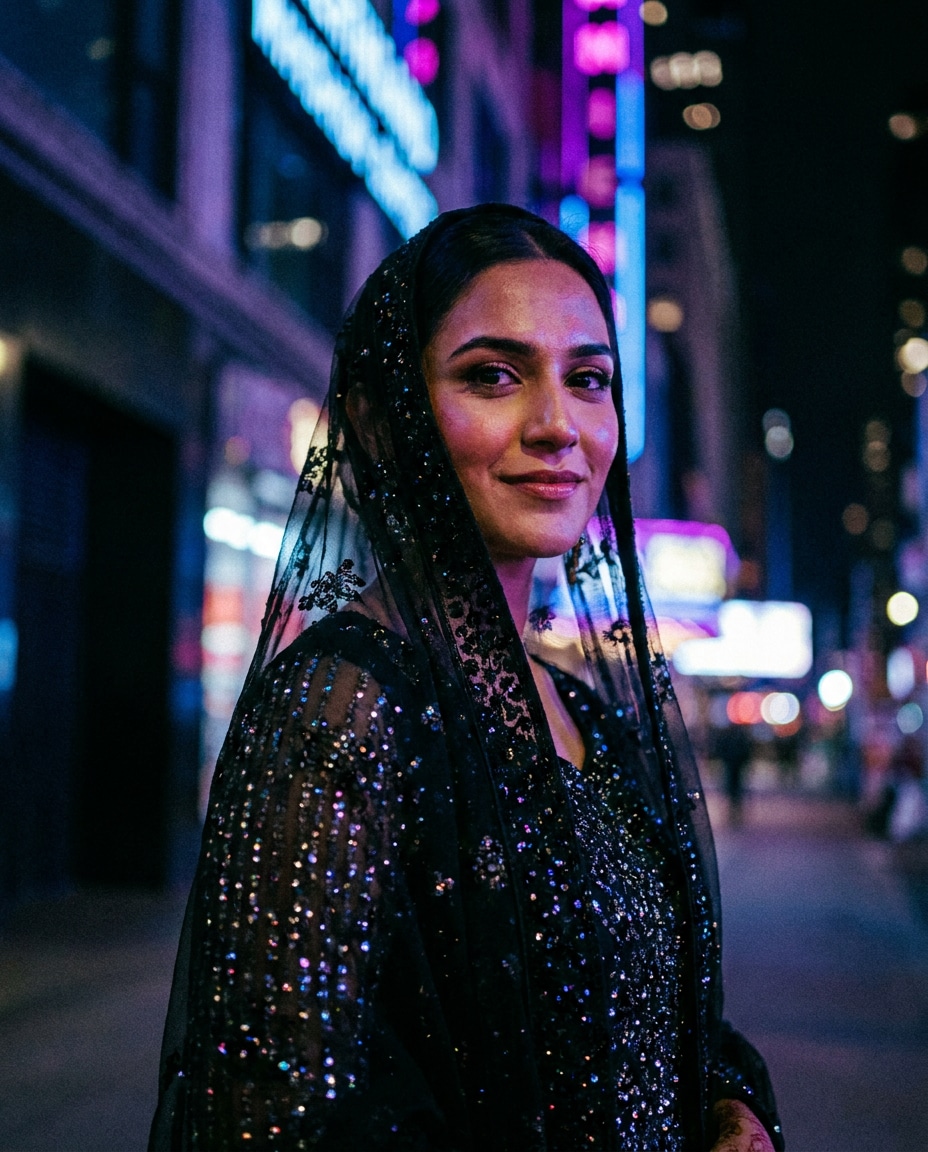 neon city night photo