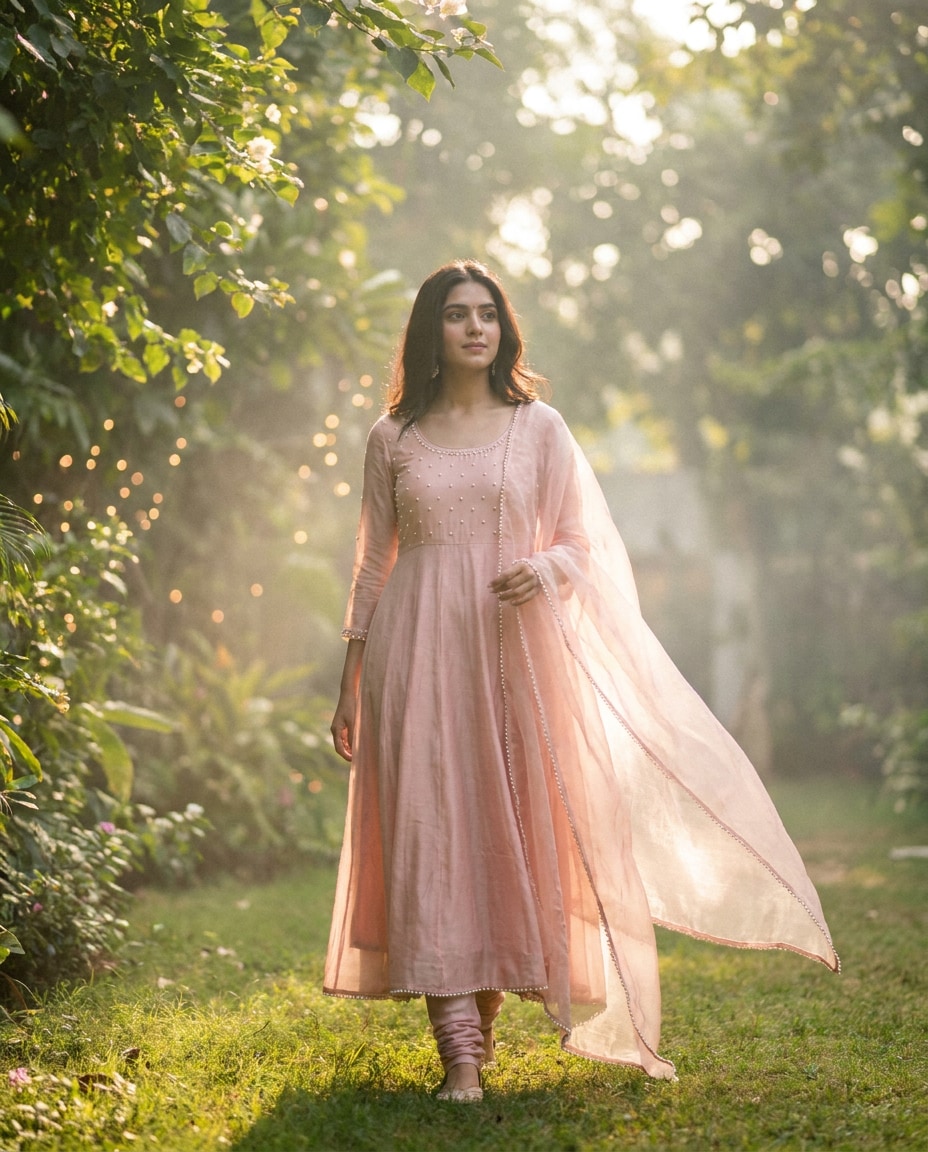 pastel anarkali garden photo