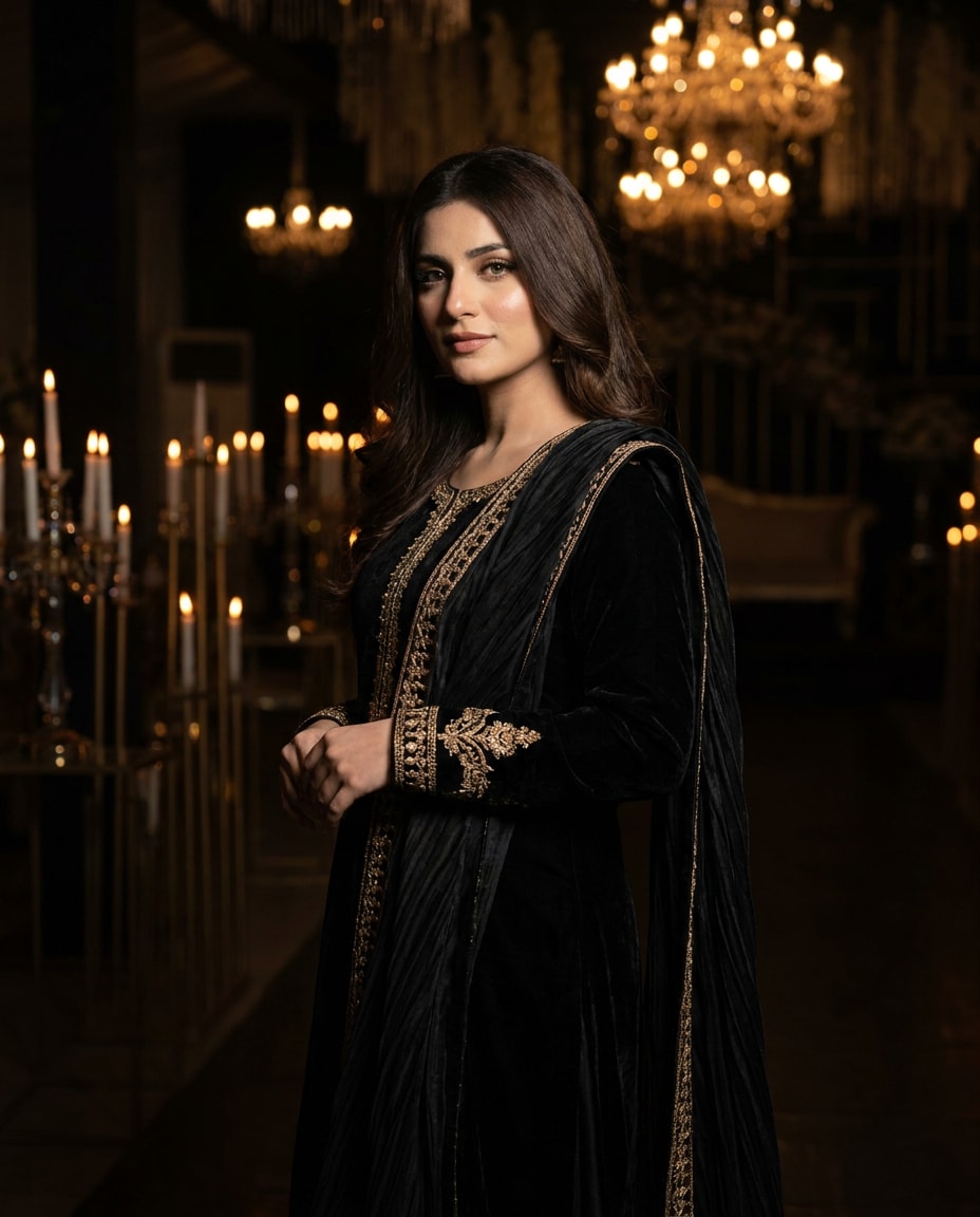 velvet winter wedding photo