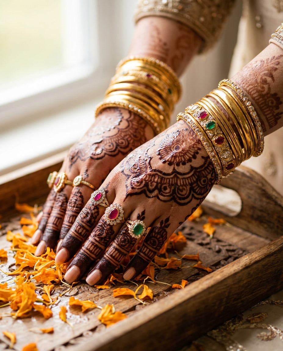mehndi hands macro photo