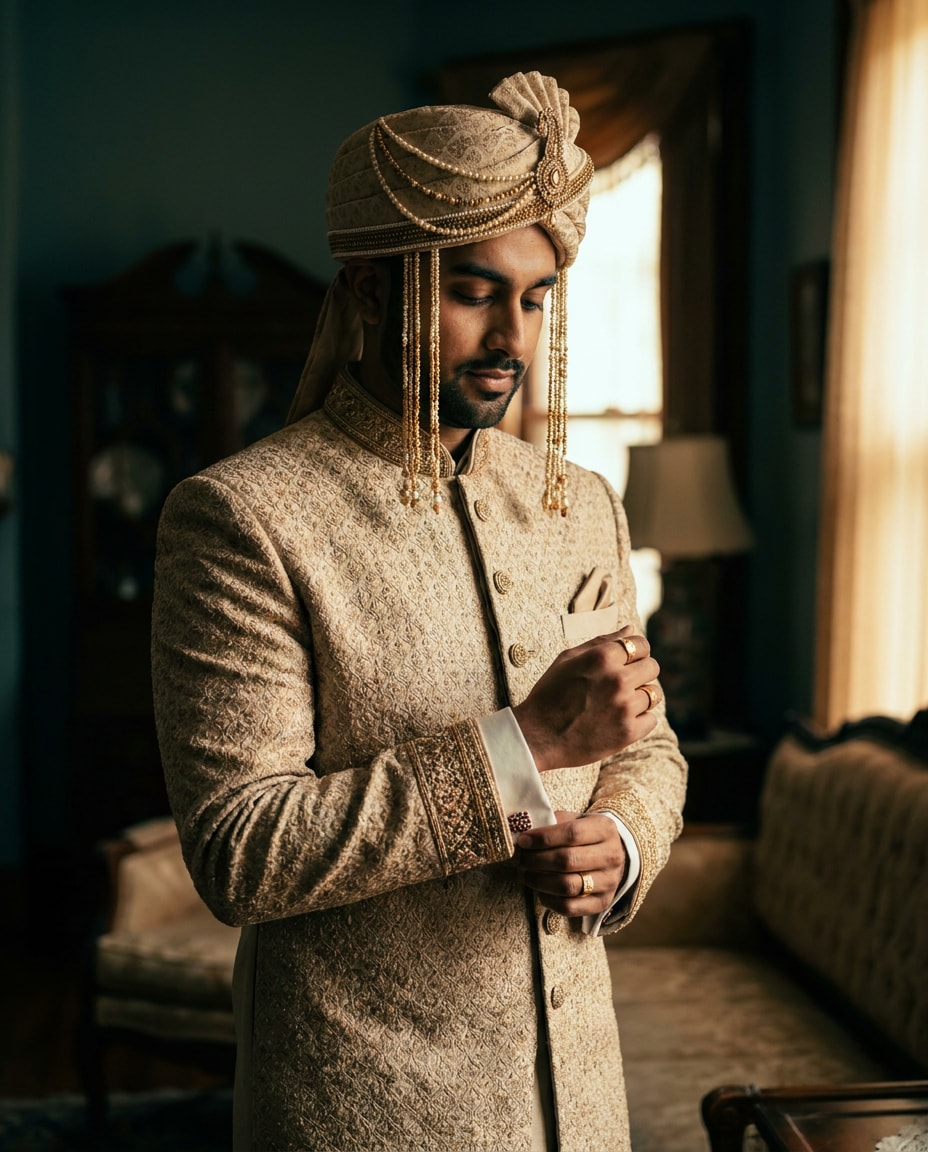 sehra groom portrait photo