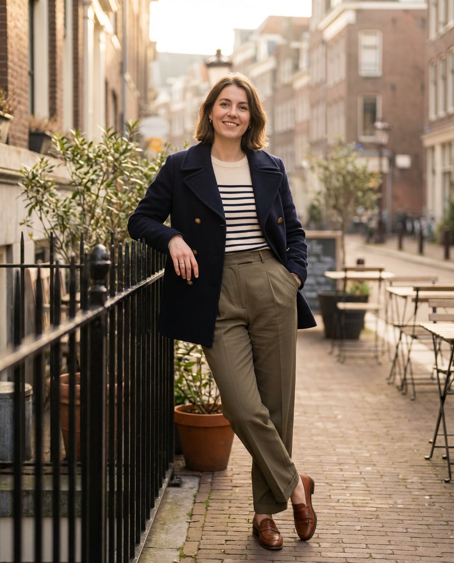 pleats and peacoat photo