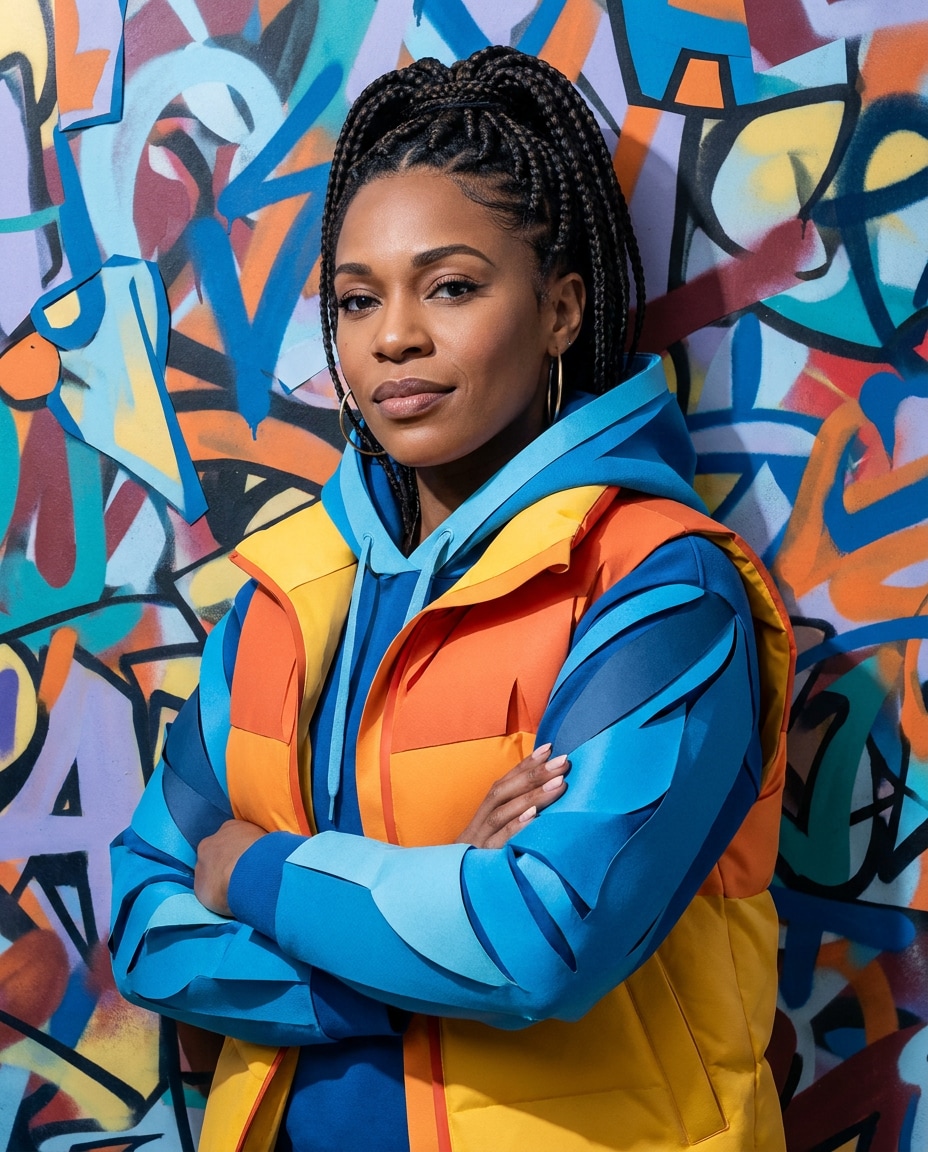 sporty streetwear layers photo