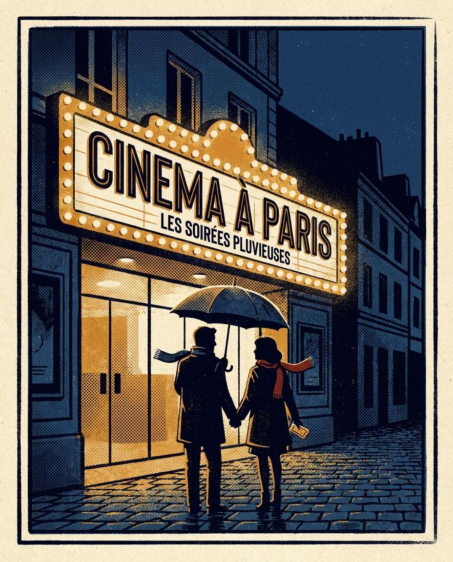 french cinema night photo