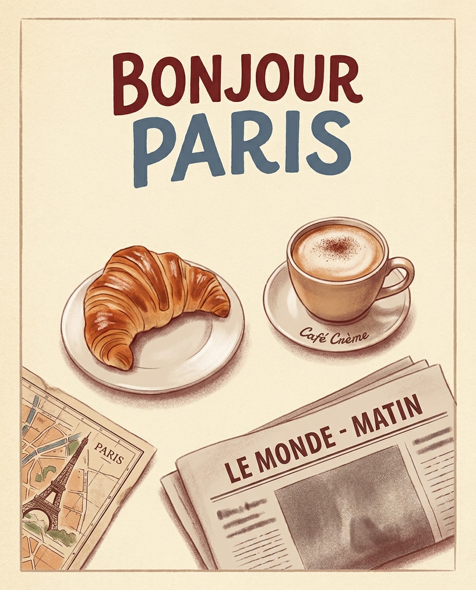 croissant flat lay photo