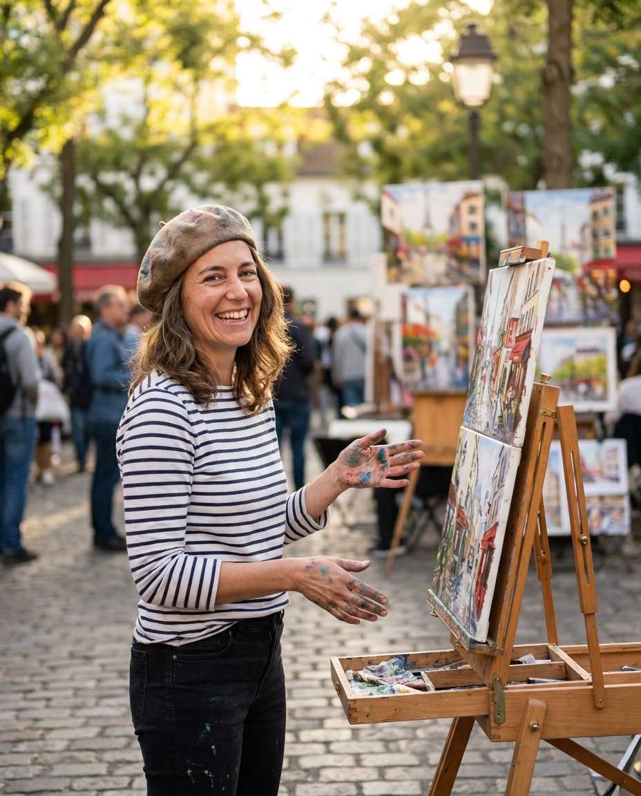 artist in montmartre photo