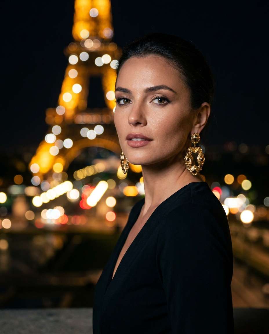 night sparkle eiffel photo