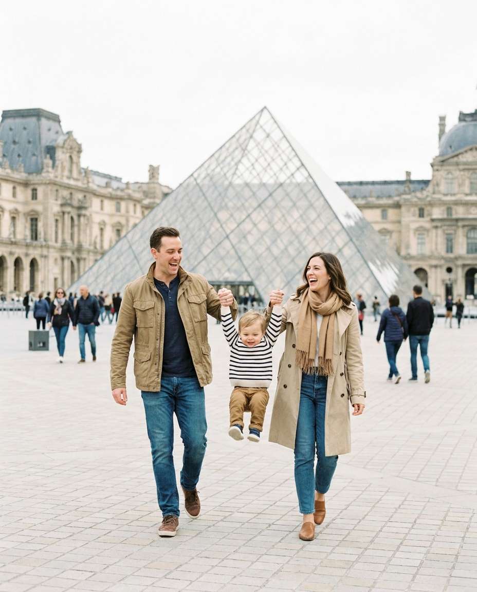 family louvre stroll photo
