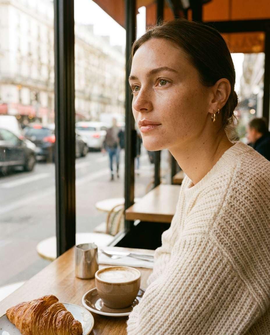 cafe window portrait photo