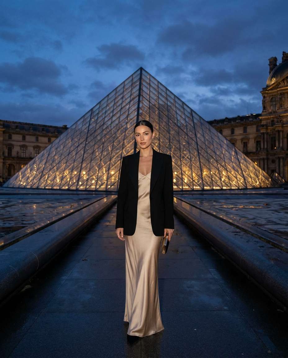 louvre pyramid chic photo