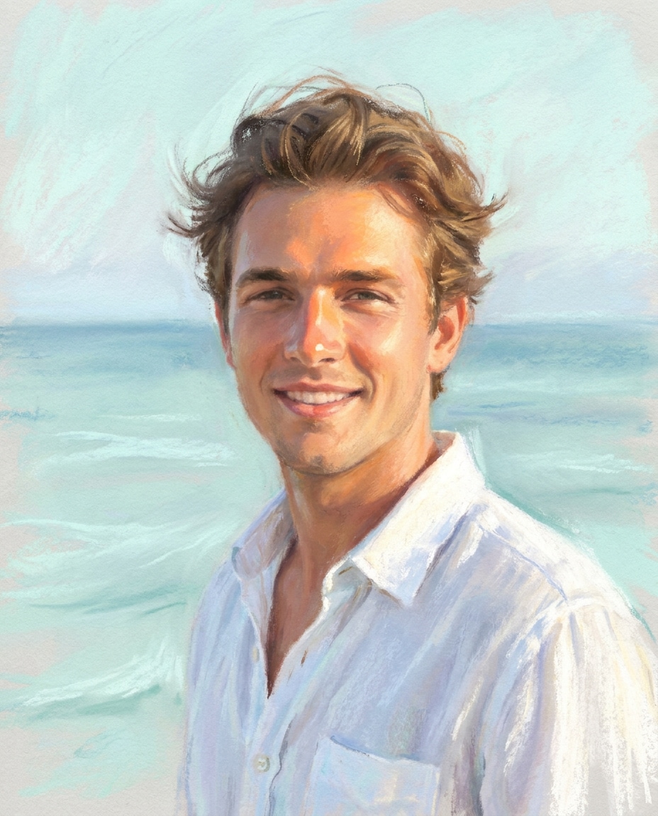 beach wind hair photo