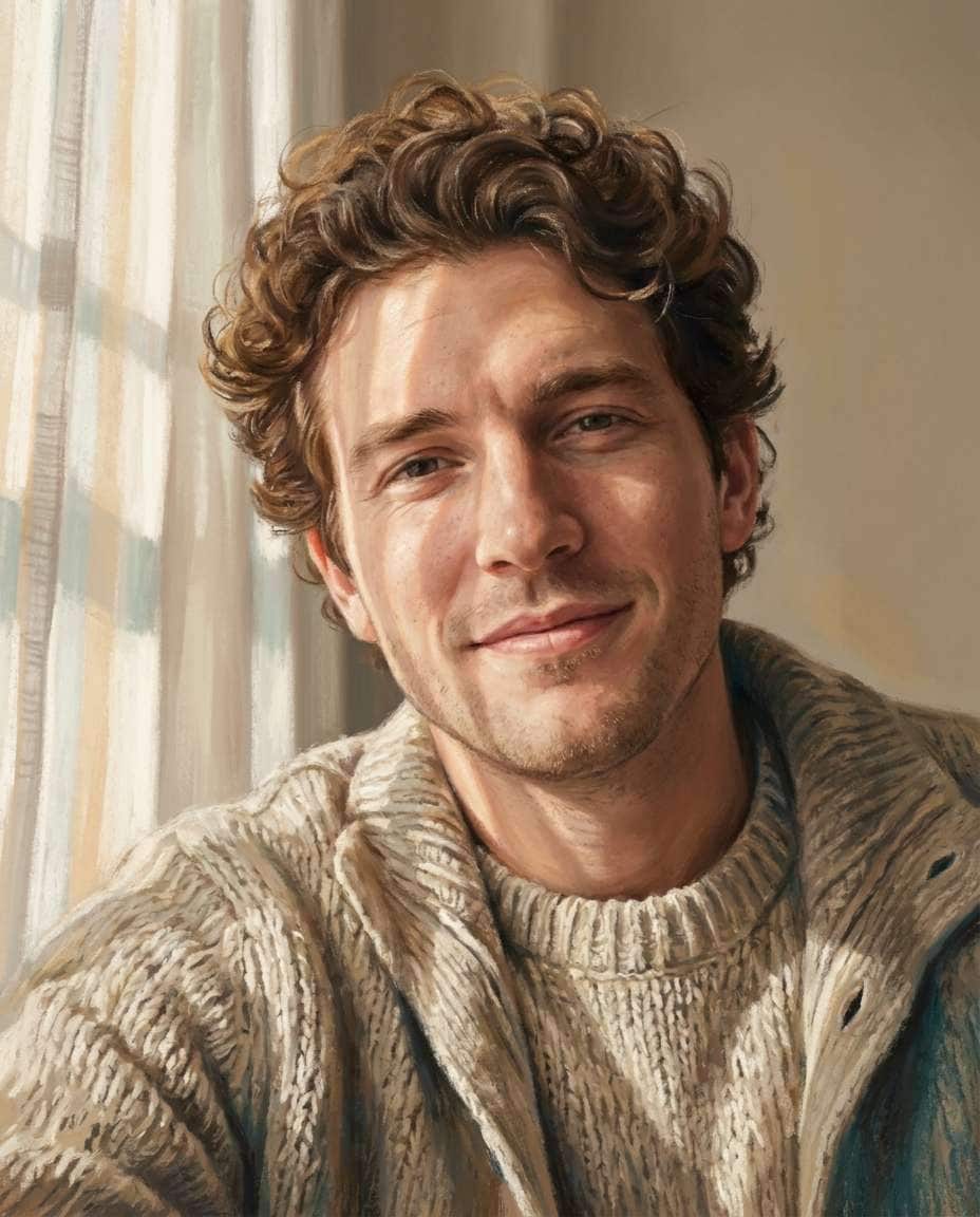 cozy knit portrait photo