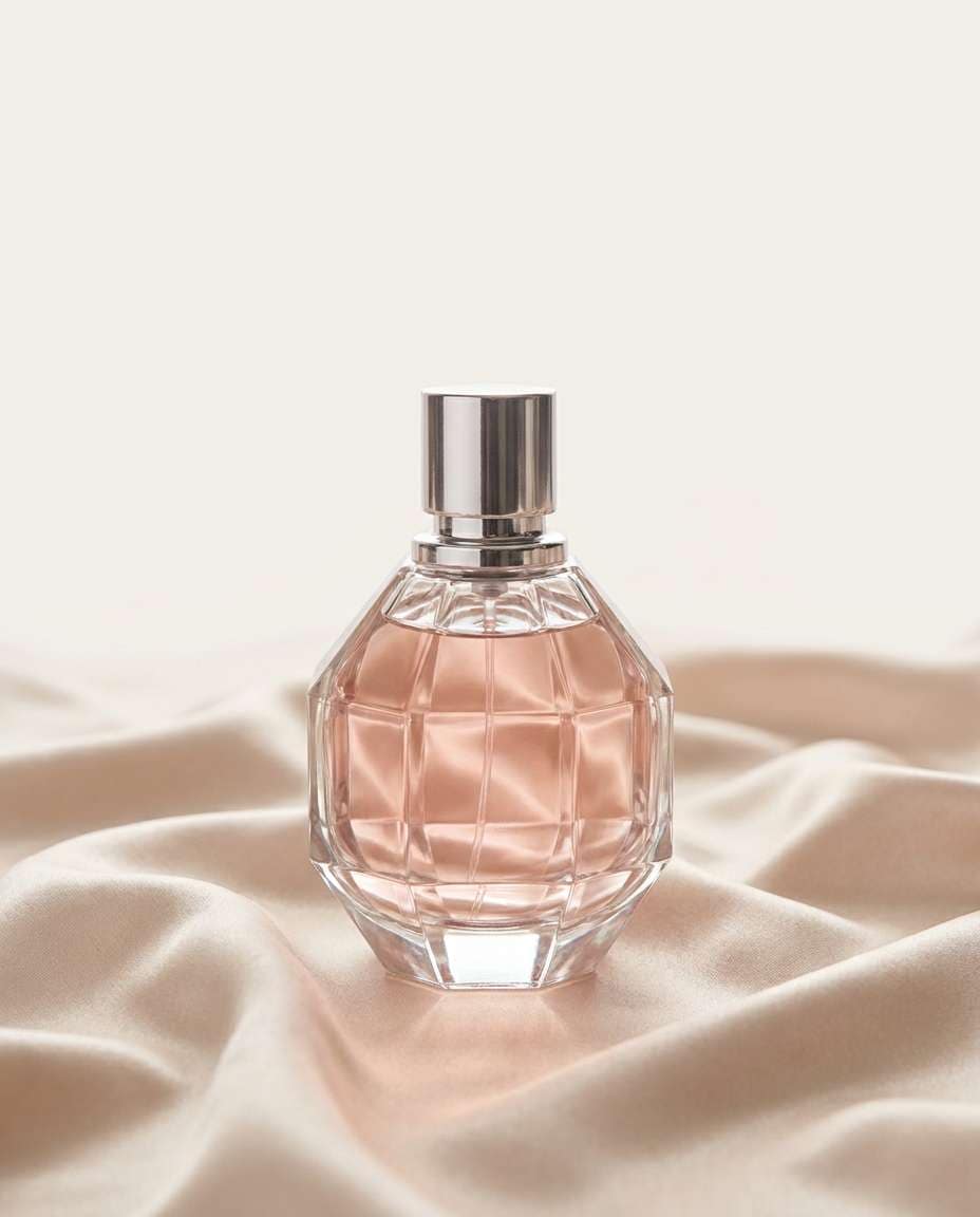 crystal bottle on satin photo