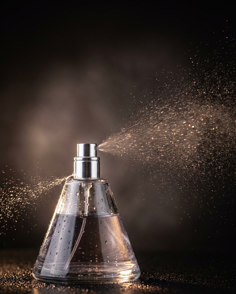 mist burst across label photo