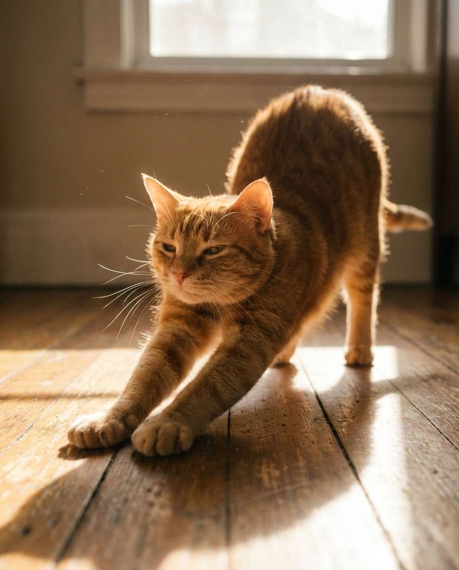 cat in sunbeam photo