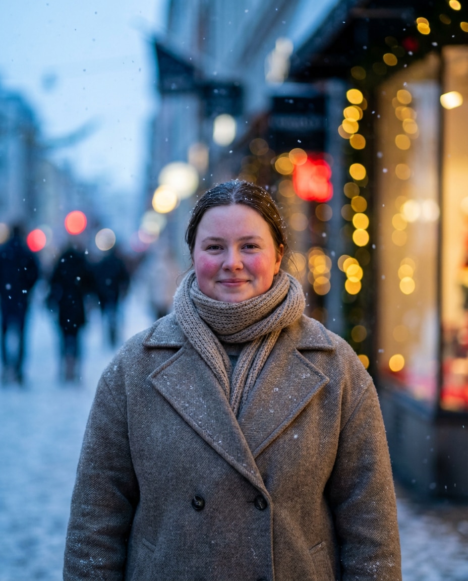 cozy winter street photo