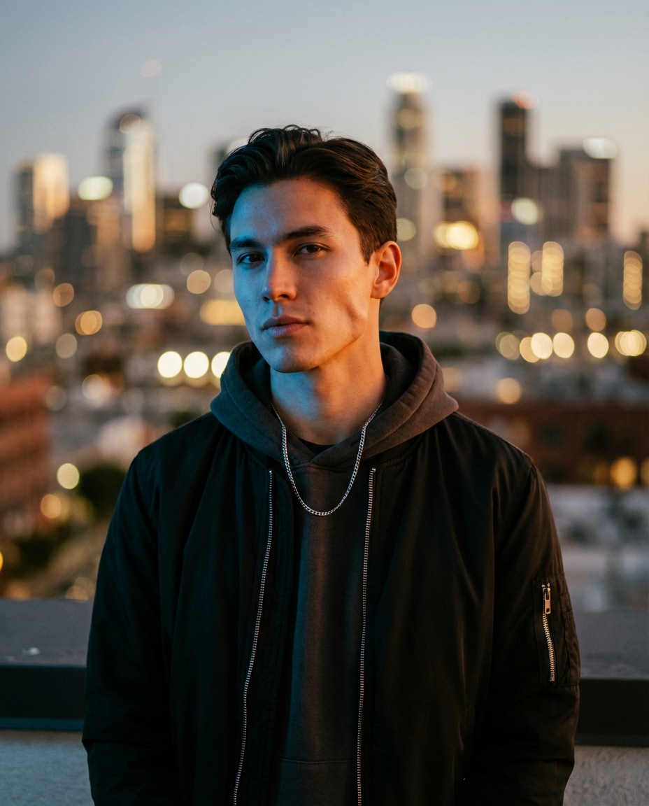 rooftop city bokeh photo