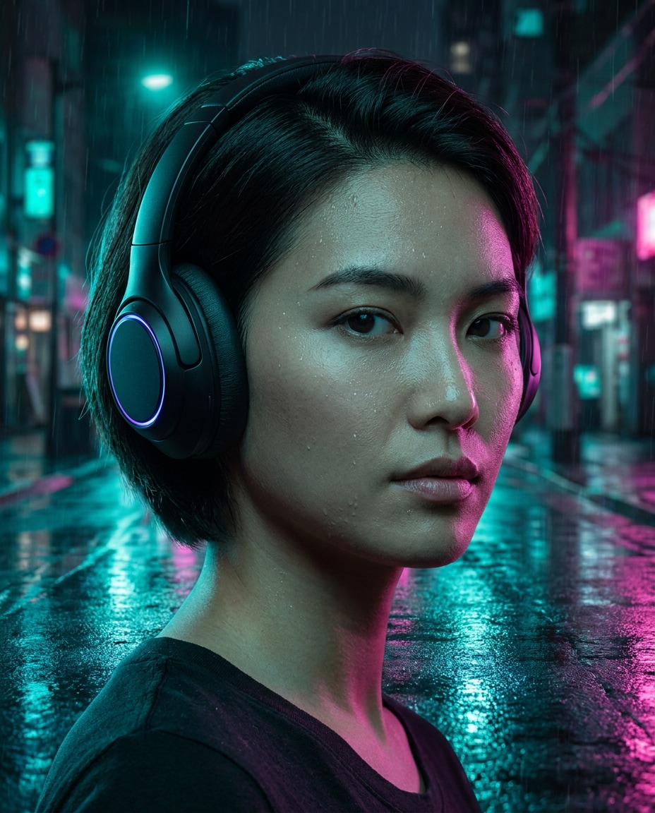 neon night walk photo