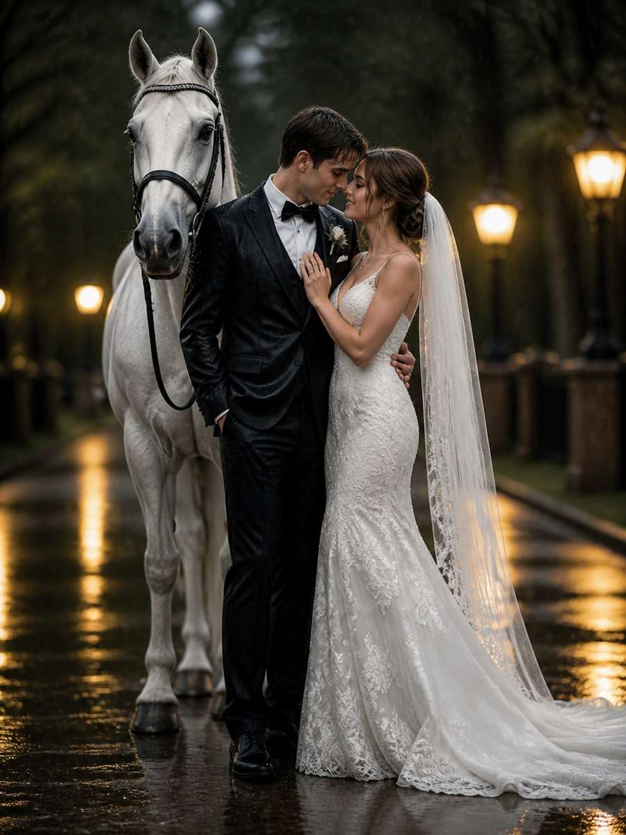 Rain-Kissed Romantic Wedding photo